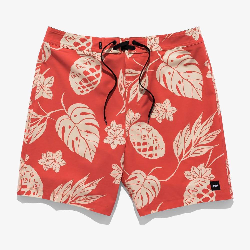 NEW BANKS JOURNAL men's vibes boardshort in red